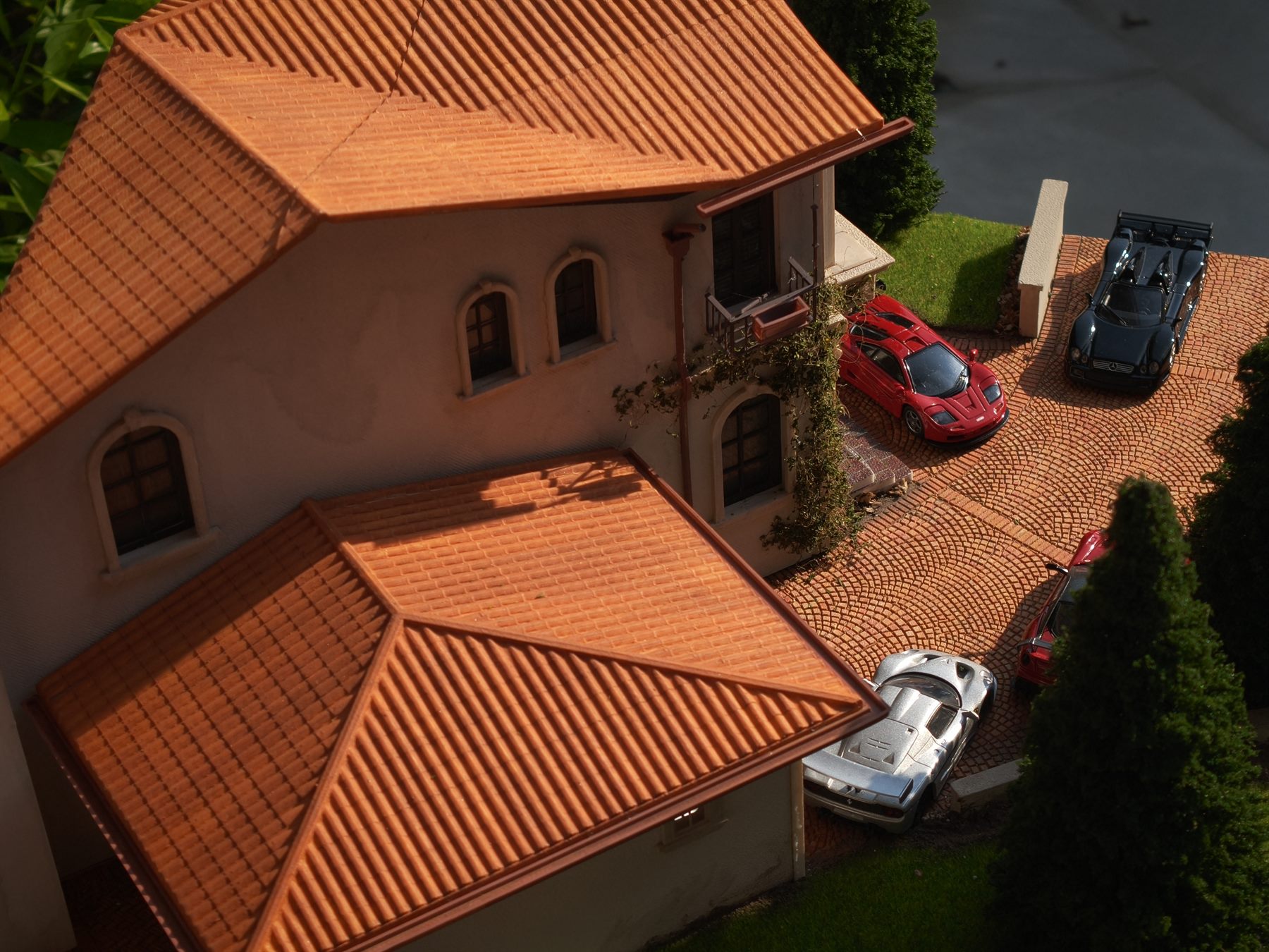 Terracotta roof tile detail